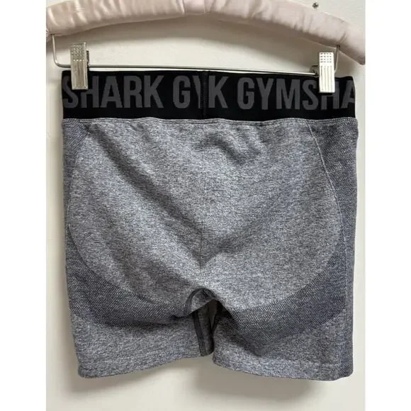 Gymshark Seamless Training Shorts Women's Size S Gray Black Logo Waistband - Picture 2 of 3